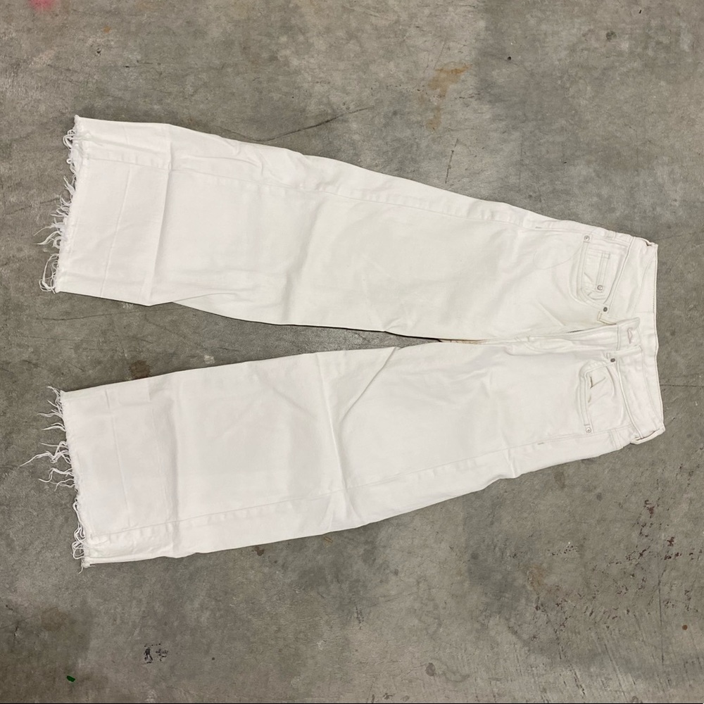 H&M denim cropped with frayed hem